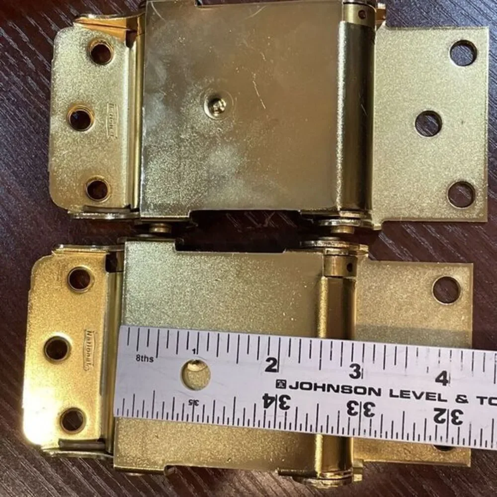 National Hardware N100-049 Satin Brass Double-Acting Spring‎ Hinge 3 L x 3 W in.